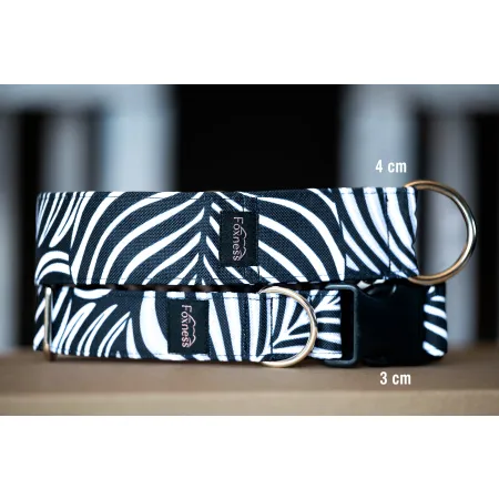 Obroża wodoodporna dla psa Zebra Bloom 4 cm - bardzo lekka, łatwa w pielęgnacji, idealna na spacer w każdą pogodę